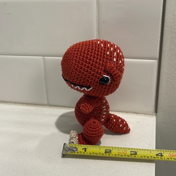 Handcrafted Tyrannosaurus Rex T-Rex Dinosaur Decor Amigurui Crochet Figure Toy - Picture 11 of 12